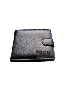 Portofel Personalizat initiale pnnb, barbati, piele naturala , negru