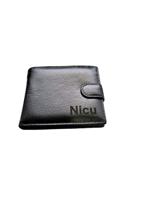 Portofel Personalizat initiale pnnb, barbati, piele naturala , negru