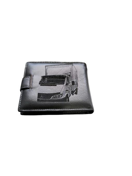 Portofel Personalizat cu poza auto, barbati, piele naturala , negru