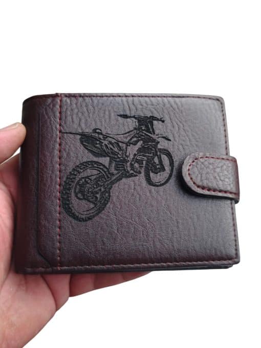 portofel maro personalizat cu poza motocicleta