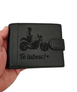 portofel negru cu capsa Moto