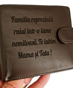 Portofel negru cu capsa Familia reprezinta raiul