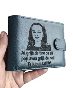 portofel negru cu capsa piele naturala Ai Grija De Tine