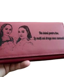 portofel dama rosu Din inima pentru tine