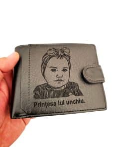 Cadou pentru el portofel negru cu capsa Printesa lui unchiu