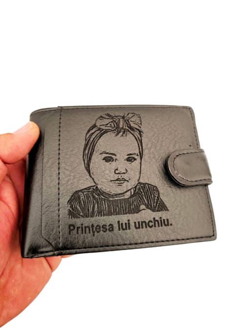 Cadou pentru el portofel negru cu capsa Printesa lui unchiu
