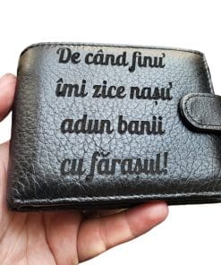 Portofel negru cu capsa De cand finu imi zice nasu