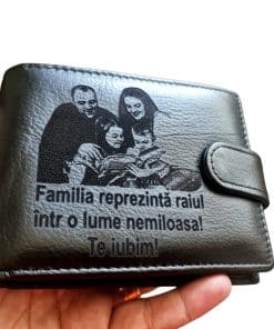 portofel negru cu capsa piele naturala Raiul
