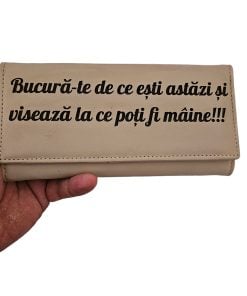 portofel dama piele naturala beige Bucura-te de ce esti