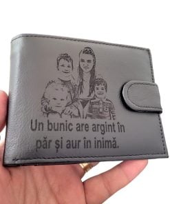 portofel negru cu capsa piele naturala Un bunic!