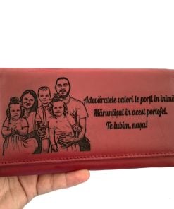 portofel dama piele naturala rosu Adevaratele Valori