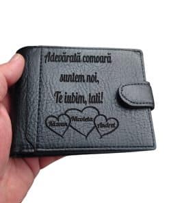 portofel personalizat cu text si inimioare Adevarata comoara