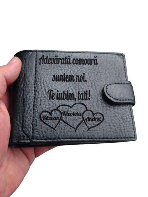 portofel personalizat cu text si inimioare Adevarata comoara