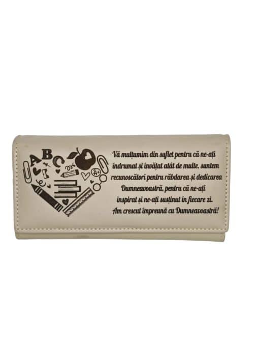 Portofel dama piele naturala beige Va Multumim