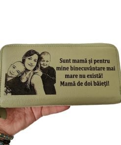 portofel dama verde cu fermoar Mama de baieti
