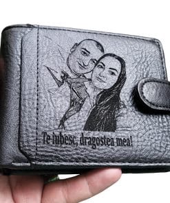 portofel negru cu capsa Te iubesc Dragostea Mea