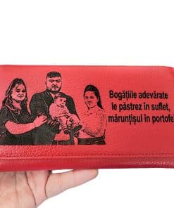 portofel dama piele naturala rosu Bogatiile adevarate