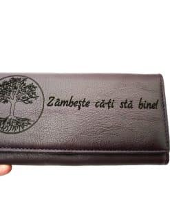 cadou femeie portofel dama  piele naturala mov  Zambeste