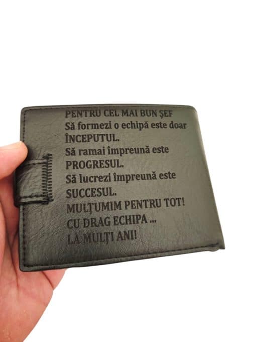 portofel personalizat negru cel mai bun sef