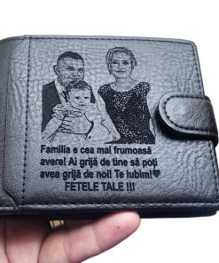 portofel negru cu capsa Familia e cea mai Frumoasa