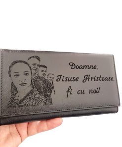 portofel dama piele naturala negru Fi cu noi