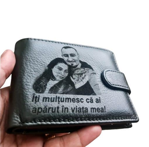 portofel negru cu capsa piele naturala Iti Multumesc