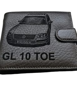 Portofel personalizat piele naturala gri Cu masina si nr auto