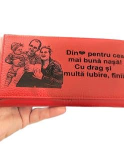 portofel dama piele naturala rosu Cea mai buna nasa