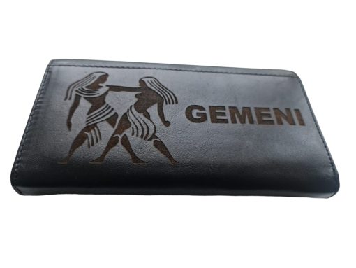 portofel dama  negru personalizat zodia Gemeni