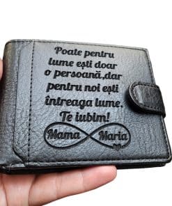 Portfel negru cu capsa Poate Pentru Lume Esti.