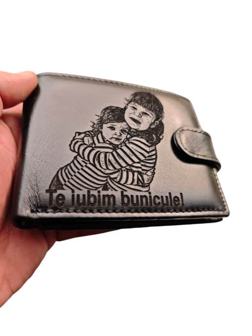 cadou personalizat portofel nergu cu capsa Te iubim bunicule