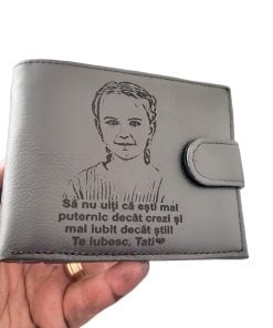 portofel cadou personalizat negru cu capsa Sa nu uiti