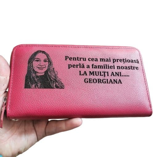 portofel dama rosu penar Perla Familiei