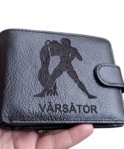 Portofel negru fara capsa personalizat zodia Scorpion