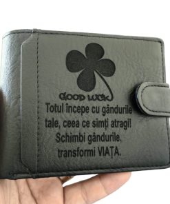portofel negru cu capsa Viata