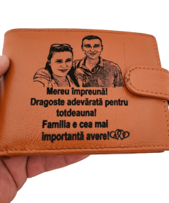 portofel maro coniac cu capsa Mereu impreuna.