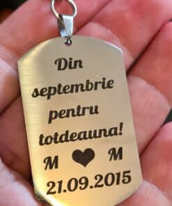 breloc personalizat cu text pentru  totdeauna