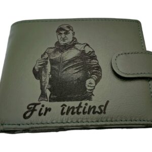 portofel verde cu capsa piele naturala Fir intins