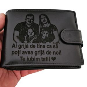 portofel negru cu cpasa Ai grija de tine Te iubim tati.