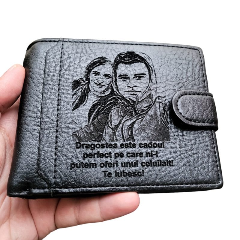 portofel negru cu capsa dragostea este cadoul