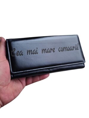 portofel dama negru piele naturala Comoara