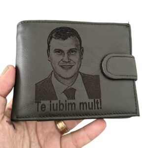 portofel negru cu capsa piele naturala Te Iubim Mult