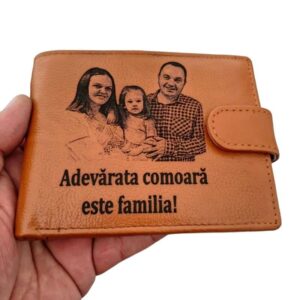 portofel piele naturala maro coniac cu capsa Adevarata comoara!