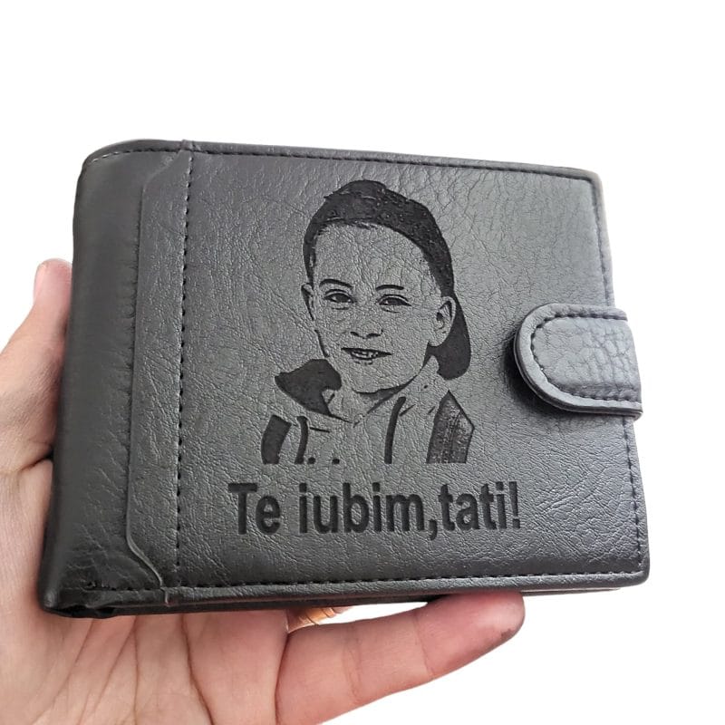 portofel negru cu capsa TE IUBIM TATI