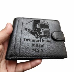 Portofel negru cu capsa Drumuri Bune