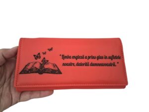 Portofel dama piele naturala rosu Limba
