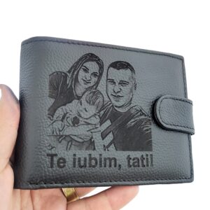 portofel cadou personalizat negru Te Iubim Tati
