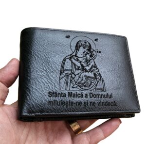 Portofel Personalizat piele naturala, fara  capsa, negru 1