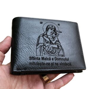 Portofel Personalizat piele naturala, fara  capsa, negru 1