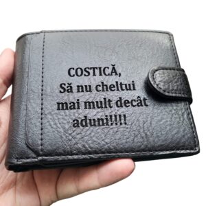 Portofel negru cu capsa  Sa Nu Cheltui